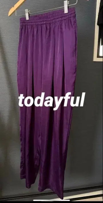 [ 새상품급 ] TODAYFUL 실켓 라프 팬츠 퍼플 S 사이즈
