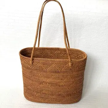 아타백 천연 소재 바스켓백 타원형