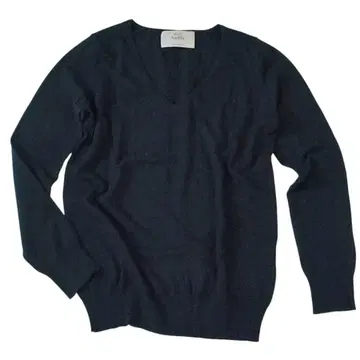 컨디션 최상 Noble 노블 울 100% V넥 니트 스웨터 블랙