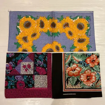 NOS 80s 꽃무늬 묶음 판매 vintage 반다나 빈티지 3장