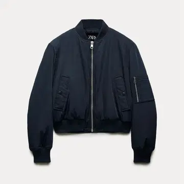 ZARA 숏 봄버 자켓 네이비 블루 XS