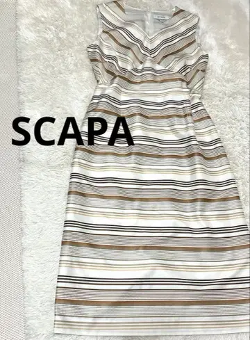 SCAPA 스트라이프 슬리브리스 원피스/포멀 드레스 결혼식