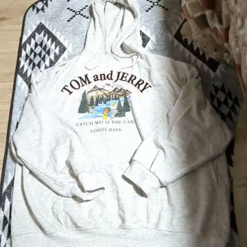 [ 미사용 ] TOM and JERRY 후드 부착 후드티