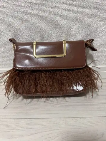 프린지 숄더백 핸드백 브라운