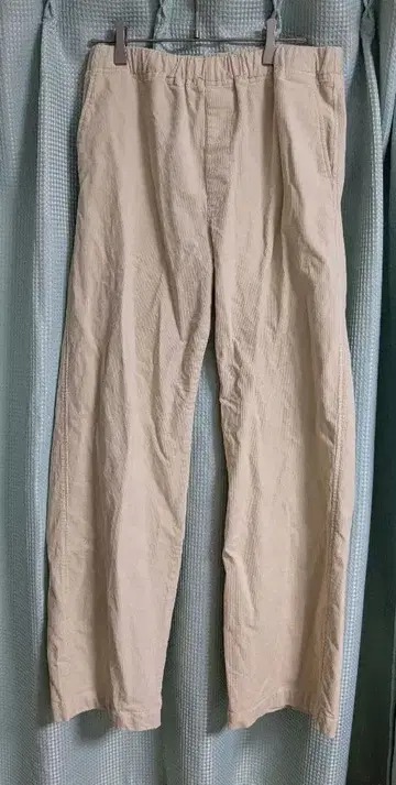 무인 스트레치 코듀로이 이지 스트레이트 팬츠 L 사이즈 화이트