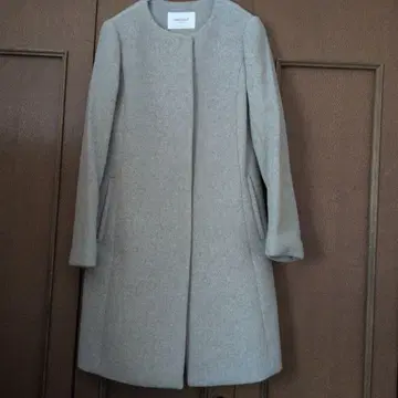 노카라 그레이 롱 코트 사이드 포켓 포함