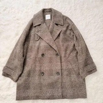 Spick and Span W 슬라이버 체크 하프 코트 38 M