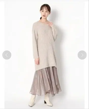 릴리 브라운 LILY BROWN 꽃무늬 스카프 포함 니트 원피스