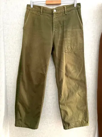 itten 이텐 베이커 팬츠 밀리터리 구제 의류 페이드 보로 카키