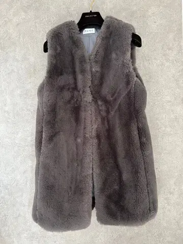 새상품급 PLST 워셔블 에코 퍼 베스트 지레 페이크 퍼