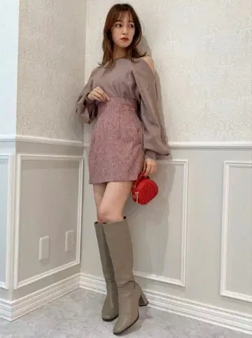 dazzlin 미니 스커트 핑크