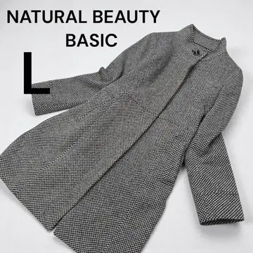 새상품급 내추럴 뷰티 베이직 코트 하운드투스 패턴 히요쿠시타테