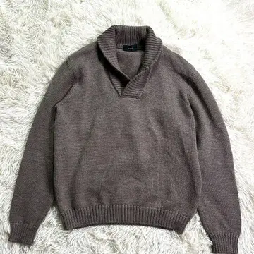 새상품급 자노네 숄카라 니트 울100% 차콜 그레이 50