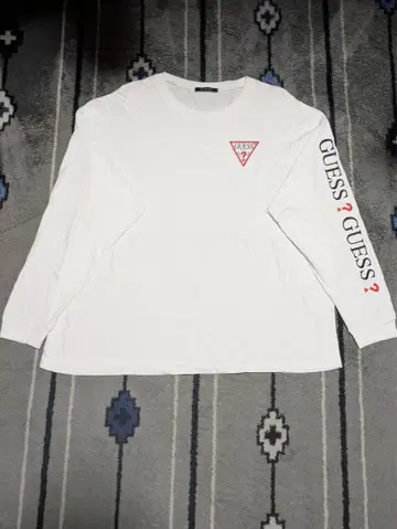 GUESS 롱 슬리브 T셔츠 화이트