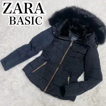ZARA 자라 다운 자켓 아우터 퍼 허리 라인 골드 지퍼