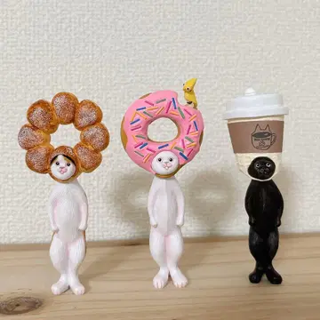 벤 야마구치의 뒤집어쓴 고양이 도넛 캐릭터 캡슐 토이