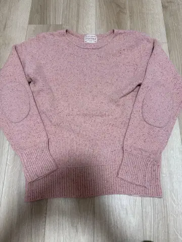 BONCOURA IVY 스웨터 본쿠라 울 니트 엘보 패치 핑크