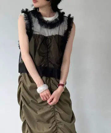 chuclla 프릴 튤 시어 탱크 chw23s026 여성용