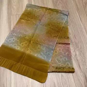 순수 실크 그라데이션 오비 장식 천 금실 매화 꽃 무늬