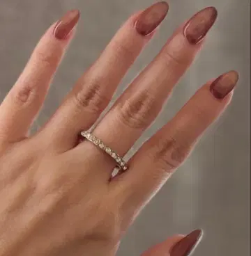 아쉬페프랑스 골드 컬러 크리스탈 이터니티 반지 16호