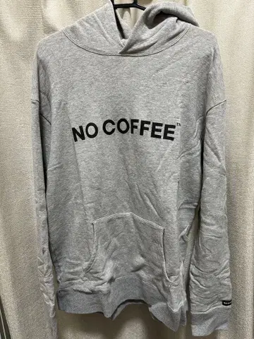NO COFFEE 그레이 후드티 XL