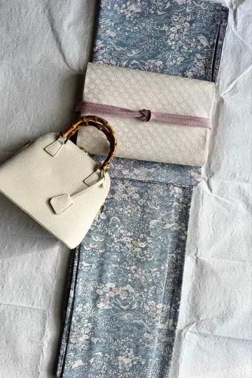 [ 미사용 교육용 실 포함 ] 순수 실크 코몬 이중 기모노 사계절 화풍경