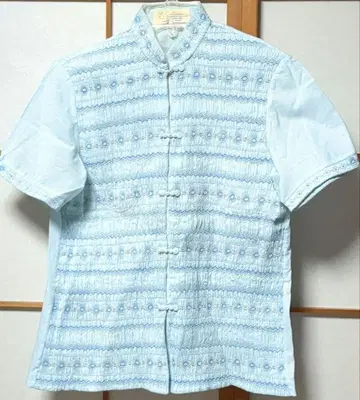 빈티지 차이나 버튼 셔링 작은 꽃 자수