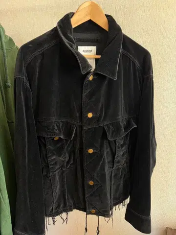 doublet 블랙 코튼 벨로아 자켓