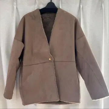 [ 새상품급 ] 리버서블 퍼/페이크 무스탕 코트 브라운