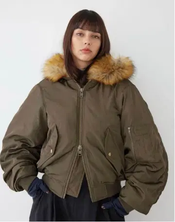 alexia stam 퍼 후디 봄버 자켓 MA-1