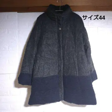 키쿠치 료코 빅 사이즈 다운 코트 사이즈 44 그레이/네이비
