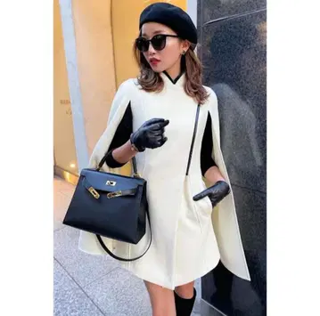 Sheller 셰리에 레이디 울 케이프 코트