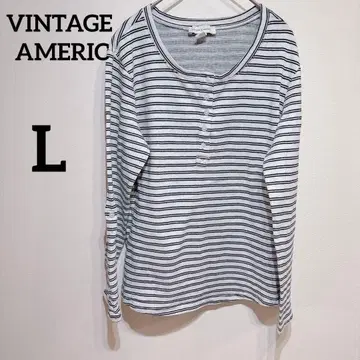 VINTAGE AMERIC [ L ] 긴팔 티셔츠 보더 상의 긴팔
