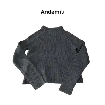 Andemiu 하이넥 숏 기장 니트