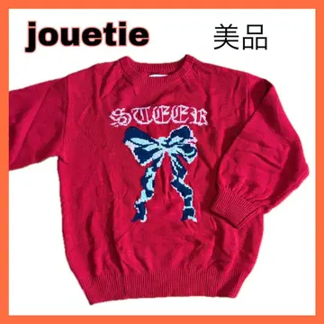 [새상품급] jouetie 리본 무늬 니트 스웨터 긴팔 빨간색