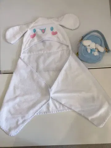 [시나몬] 산리오 후드 부착 타월&백 세트