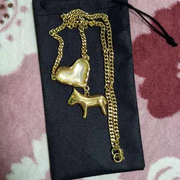 빈티지 하트 강아지 목걸이