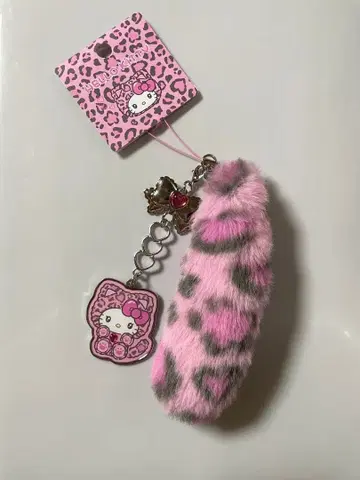 키티 스트랩 갸루 고양이 꼬리 레오파드 무늬 산리오 핑크