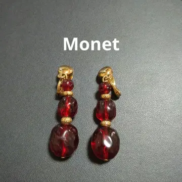 MONET 모네 빈티지 드롭 레드 귀찌