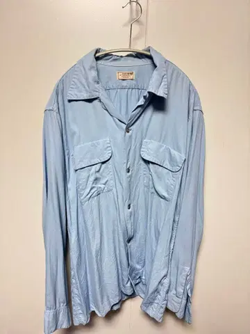 50s ARROW 오븐 컬러 레이온 개버딘 셔츠 VINTAGE