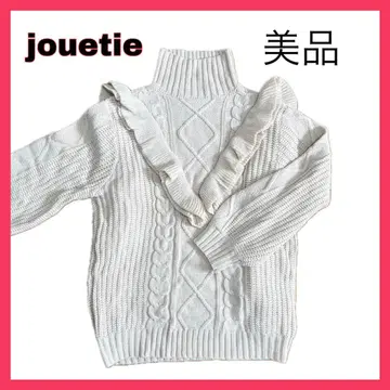 [ 새상품급 ] jouetie 프릴 케이블 터틀넥 스웨터 튜닉