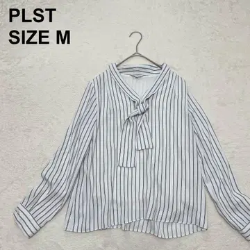 플라스테 보타이 블라우스 스트라이프 조젯 오피스 고급 (765)