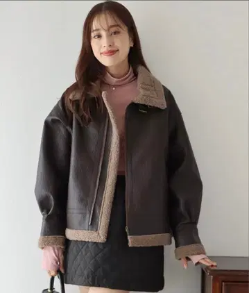 BLUEEAST 페이크 무스탕 보아 블루종 플라이트 자켓 아우터