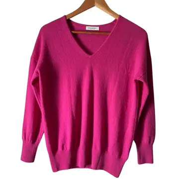 익명 배송 스픽앤스팬 캐시미어 100% 핑크 V넥 긴팔 스웨터