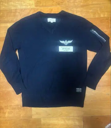 새상품급 레어 AVIREX 아비렉스 코튼 스웨터 V넥 네이비