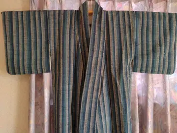 파랑과 화이트 스트라이프  기모노