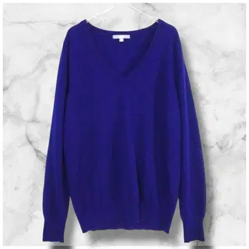 S0110 유니클로 캐시미어 V넥 스웨터 다크 블루 오피스 XL