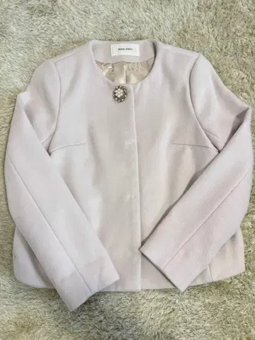 새상품급 로얄 파티 코트 베이지 울 노카라 2