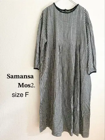 사만사 모스모스 체크 무늬 원피스 size F