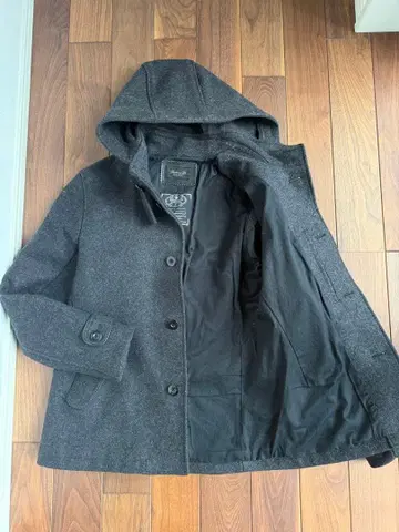 극미품 S 유나이티드 애로우즈 멜톤 울 코트 후드